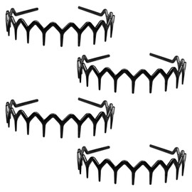 4 Stück Haarreifen, Haarreifen Damen, Damen Zickzack,Zickzack Haarreif,Haifischzahn-Haarkamm, StirnbäNder FüR Sport Fitness TäGliches,Komfort-Zig Headband, Damen Und MäNner Haarreif Schwarz