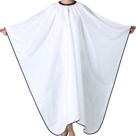 Barber Cape, Iusmnur Professional Hair Salon Cape with Adjustable Metal Clip, Shampoo Hair Cutting Cape for Barbers and Stylists - 55 x 63 inches (White)