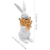 AuldHome Rabbit Statue with Carrots (13-Inches); Large Easter Decor Farmhouse