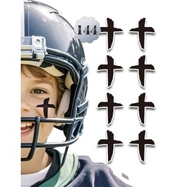 Sports Eye Black Stickers, Sports Eyeblack Stickers Breathable Eye Strips for Baseball Football Softball Lacrosse Fans on Game Day (Cross, 48 Pairs (Pack of 3))