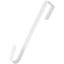 RN'D Over Door Wreath Hanger Hook - Thin Metal Overdoor Wreath Holder Seasonal Hanger Hooks for Front or Back Door (White, 12")