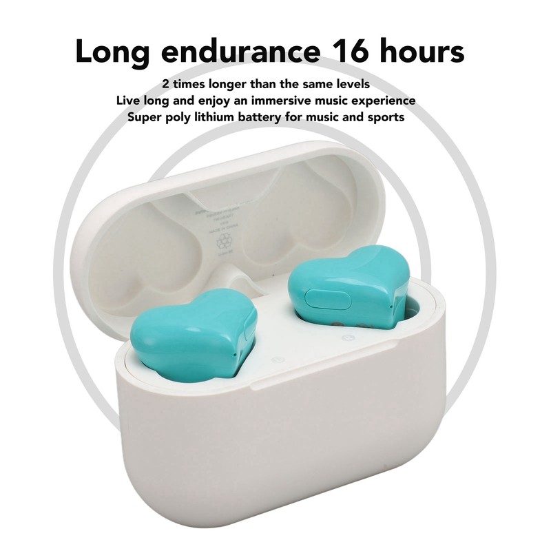 Heart Shaped Earbuds Cute Wireless Bluetooth5.3 Headphones Lightweight Noise Reduction