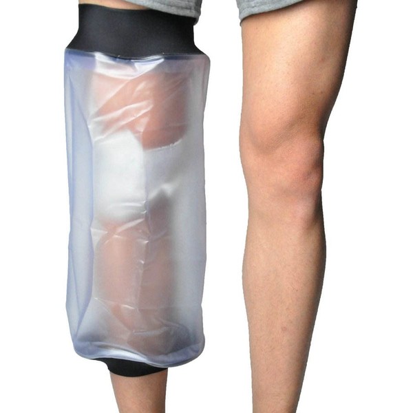 Meydoja Waterproof Knee Cast Cover for Shower, Adult Knee Cast Shower Protector for Knee Replacement Surgery, Wounds, Dressing and Bandage