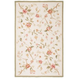 SAFAVIEH Chelsea Collection Area Rug - 5'3" x 8'3", Ivory, Hand-Hooked French Country Wool, Ideal for High Traffic Areas in Living Room, Bedroom (HK263A)
