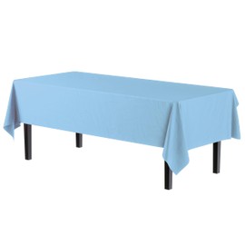 4-Pack Light Blue Plastic Table Cloth - 54In. x 108In. Disposable Tablecloth for Parties - Rectangle Tablecloth - Disposable Table Cloths for Parties - Plastic Table Cover for Picnics - Exquisite