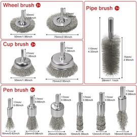 Wire Brush for Drill, 3 Inch Carbon Steel Wire Wheel,11 Pcs Wire Brush Drill Attachments with 1/4" Drill Shank for Rust Removal, Corrosion and Scrub Surfaces, Abrasive Carbon Steel Bristles