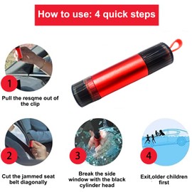 Amugret 4 Pack Car Safety Hammers Window Breaker and Seat Belt Cutter for Car Emergency Escape 2-in-1 Underwater Working Car Escape Tool