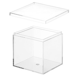 PATIKIL Acrylic Box with Lid 2.56" x 2.56" x 2.56", Clear Acrylic Display Boxes Plastic Square Cube Containers Storage Organizer for Candy Tiny Jewelry Artwork Display