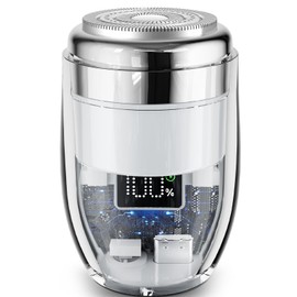 Mini Electric Shaver Mini Portable Electric Shaver for Men Mini Razor Powerful for Men USB C Rechargeable with Battery (White, Small Medium)