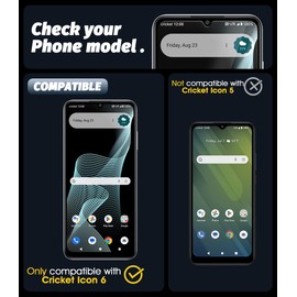 Orzero (3 Pack) Tempered Glass Screen Protector Compatible for Cricket Icon 6, Protector De Pantalla High Definition Anti-Scratch Bubble-Free