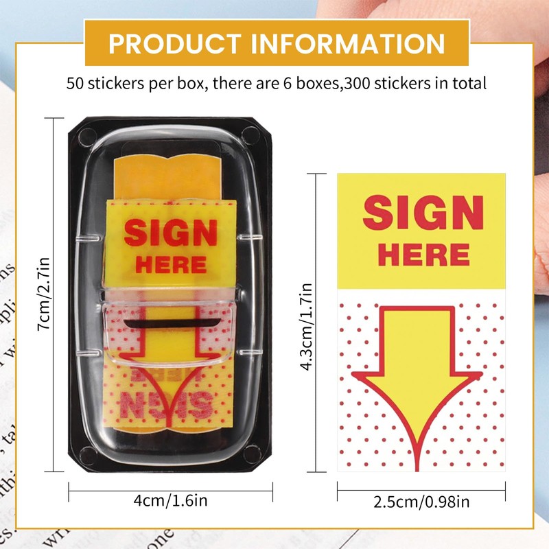 300Pcs Sign Here Tabs Stickers Sign Here Post Its Flags