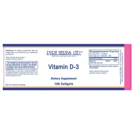 Pure Herbs: Vitamin D-3 - (softgels 100 ct) (1000 IU from Fish Liver Oil)