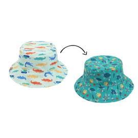 FlapJackKids - Patterned Sun Hat - Turtle/Alligator M (2-4Y)