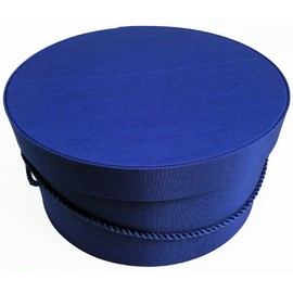 Sarah's Hat Boxes Classic Royal Hat Box – 11" x 5.5" (Dia. x Ht.) Handmade in USA – Odorless Non-Toxic Adhesive, Cording Handle – Premium Storage for Hats & Accessories