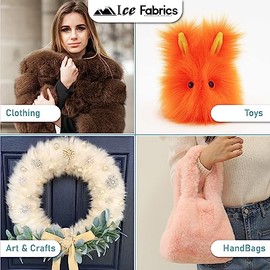 Ice Fabrics Faux Fur Fabric by The Yard - 60 Inches Wide Super Soft and Fluffy Shaggy Mohair Fur Fabric for Costumes, Apparel, Rugs, Pillows, Decorations and More - Baby Pink - 2 Yards