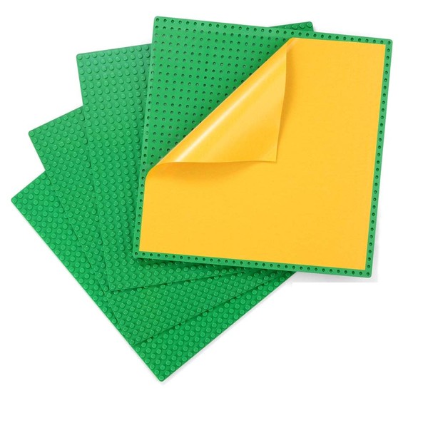 Peel-and-Stick Baseplates, Self Adhesive Building Brick Plates, Compatible with All
