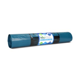 Emerson 10 Tear-Resistant Bin Bags, Extra Strong Waste Bags, Pack of 1, Blue Rolls, 120 L with Drawstring, Capacity 70 x 105 cm, Sturdy Bin Liners Made of Environmentally Friendly Recycled Film