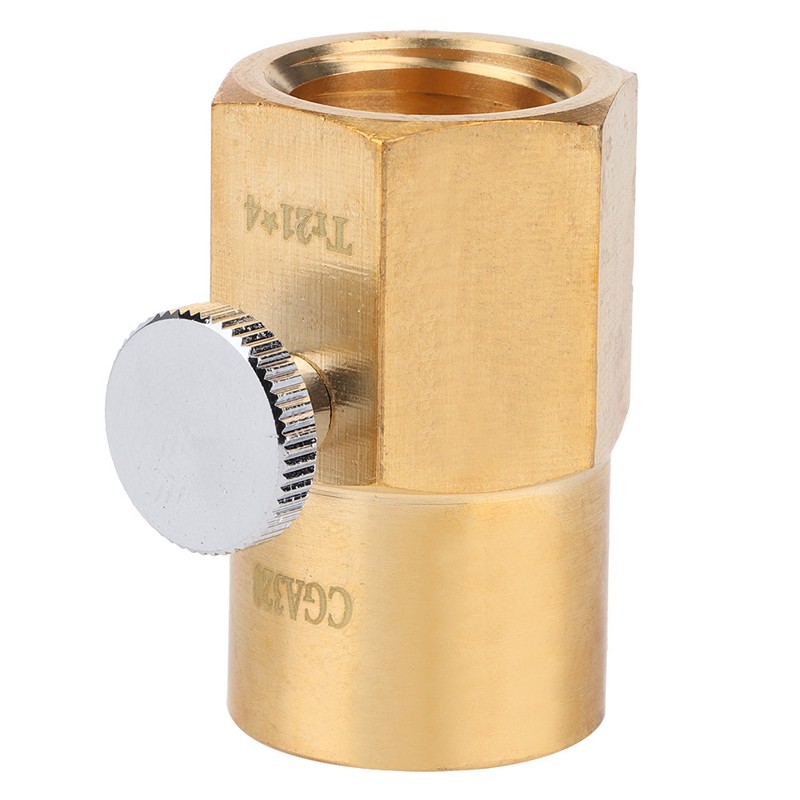 TR21-4 to CGA320 Brass Soda Bottle Adapter CO2 Fill Valve