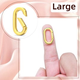 10Pcs Oval Clasp Carabiner Necklace Clasps and Closures Spring Ring Clasp Pearl Necklace Enhancer Connector for Jewelry Finding Necklace Bracelet Making