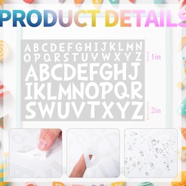 TaoBary 8 Sheets Letter Stickers Stick on Vinyl Letters Self Adhesive Letters Poster Board Capital Lettering Stickers for Back to School Decorations Mailbox Window(1 Inch, 2 Inch,White)
