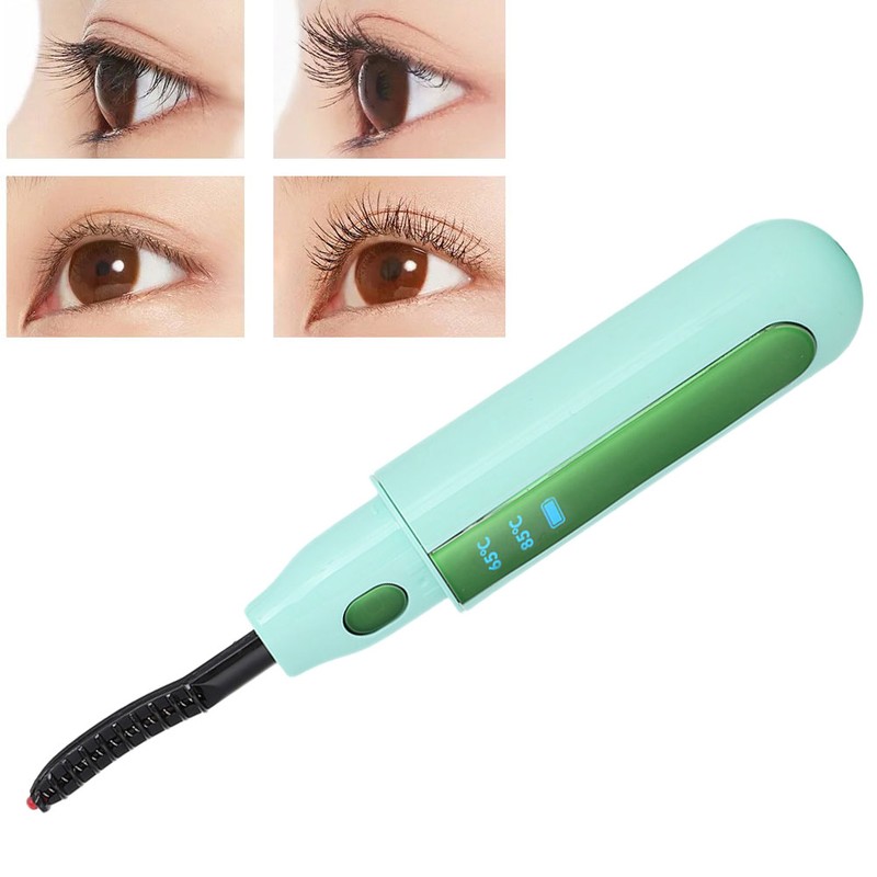 Electric Eyelash Curler LongLasting Heated Curler Natural Eyelash Perming Tool(Green