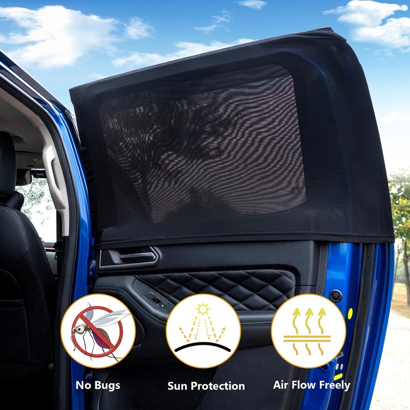 Car Rear Side Window Shadows for Pickup Trucks,7 Seats Larger