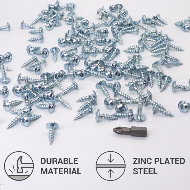 SKIR'CO (Pack of 200) Galvanised Steel 4.5 x 16mm Silver