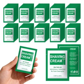 Xuezoioy Travel Size Shaving Cream Bulk-Pack of 10,Individually Wrapped 8 ml/0.28 fl oz Mini Disposable Shaving Cream in Bulk for Hotel,Homeless,Shelter,Charity