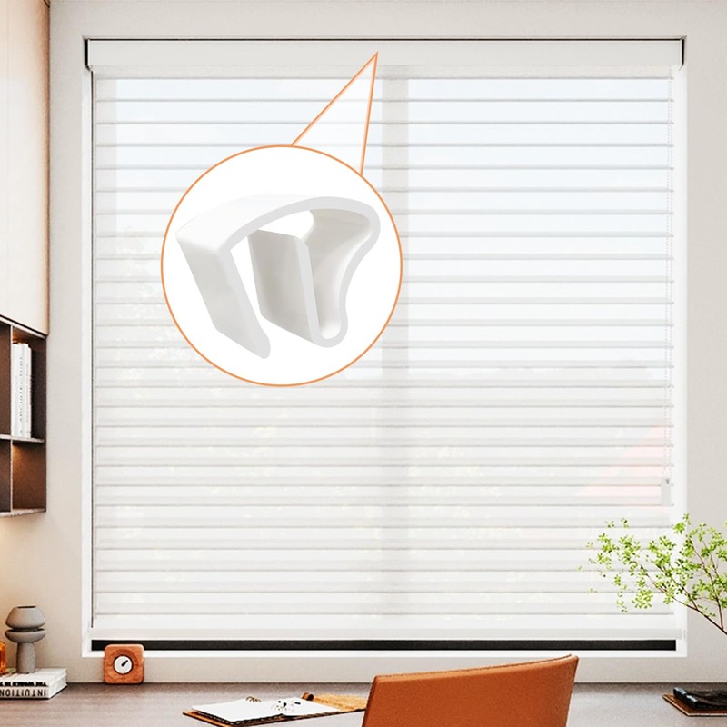 Pack of 8 clamp holders for blinds windows, no drilling,