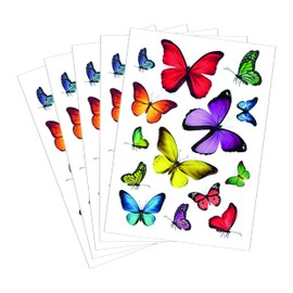 TopStick 1338 Stickers for Kids with Butterfly Motifs, 14 Labels Per Sheet, 70 Labels, Stickers for Children for Gifts, Scrapbooking, Decoration, Rewards