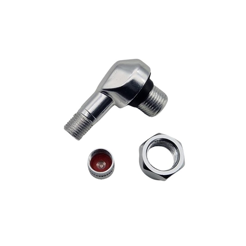 2x Motorcycle Aluminium Angle Valve Silver 11.3 mm Valves Angle