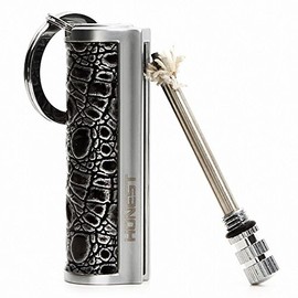 Tkoool Fire Starter, Permanent Match, Oil Match, Storage Bag & Replacement Wick (Silver Black)