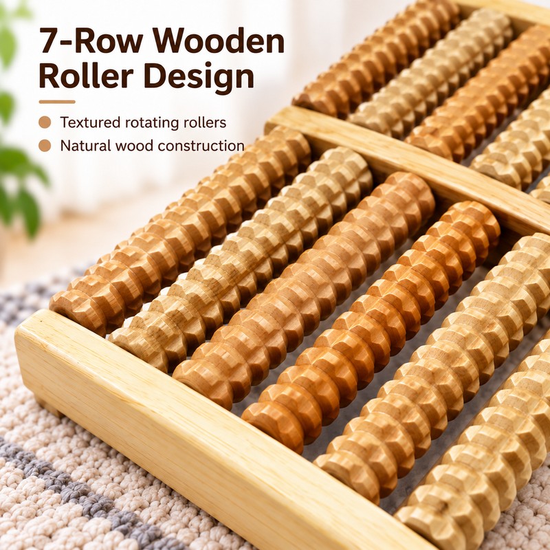Wooden Foot Massager – Manual Rolling Foot Relaxation Tool