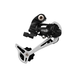 Sunrace RDM91 9-Speed Long Cage Bike Derailleur with Bolt, Black/Silver