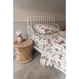 Pobi Baby - Premium Twin Fitted Sheet, Flat Sheet with Pillow case - Ultra-Soft Cotton Blend, Stylish Woodland Pattern, Deep Pockets - Twins Sheets - 3 PC (Wildlife Animal)