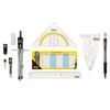 Idena 20066 Compass in Case, 11 Pieces, with Protractor, Ruler,