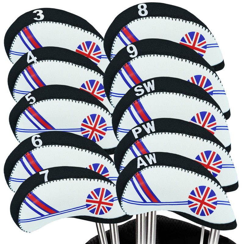 TOHMLAPE GOLF 10pcs White and Black UK Union Jack Flag