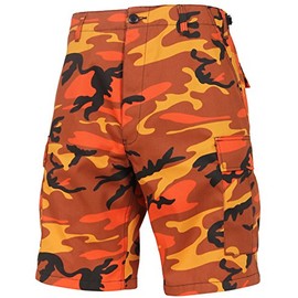 Rothco Colored BDU Shorts, Savage Orange Camo, X-Large