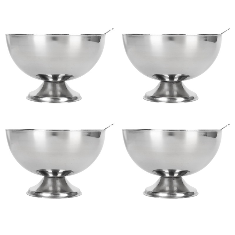 4Pcs Stainless Steel Dessert Bowl Multi Functional Drop Resistant Rustproof