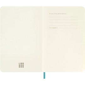 Moleskine Classic Plain Paper Notebook, Soft Cover and Elastic Closure Journal, Reef Blue, Pocket Size, 9 x 14 cm, A6, 192 Pages