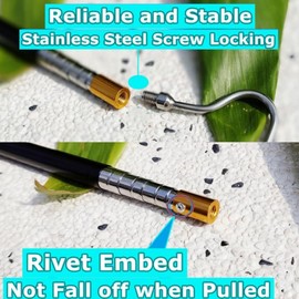 Journdream Snake Catcher Snake Hook, Reptile Catcher Made of Stainless Steel, for Rattlesnakes Python Copperhead Removal Catching