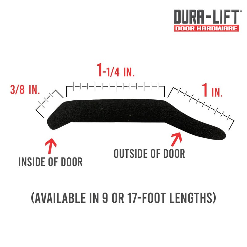 DURA-LIFT Garage Door Foam Bottom Weather Seal for 16' Wide