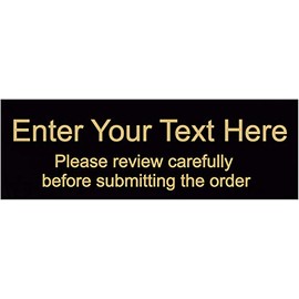 Beautifully Engraved 2.5" x .75" Plaque and multiple sizes, Plate, Name Plate, Door Name plate, Name Badge in Black and Gold