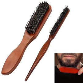 Cepillo Cerdas de Jabali, 2 Piezas Cepillo de Barba, Cepillo de Melena de Jabal, Cepillo de Forma de Melena de Jabal, Cepillo Ondulado, Cepillo...    