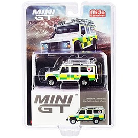 TrueScale Miniatures MINI GT 1/64 Land Rover Defender 110 British Red Cross Search and Rescue (Right Handle) North America Limited Complete Product MGT00159-MJ