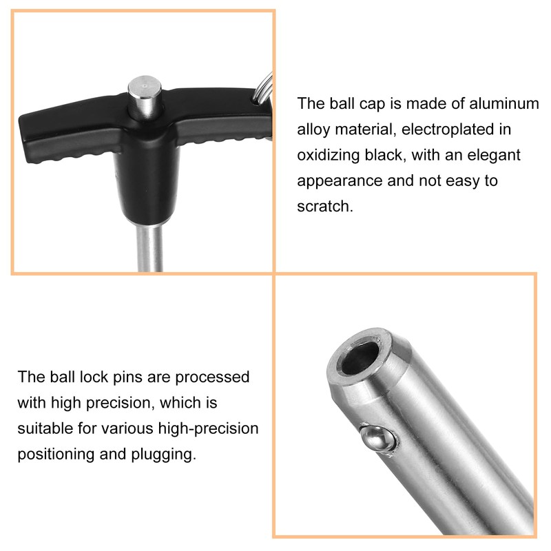 QUARKZMAN Pack of 2 T-Handle Locking Pins, 5 mm x