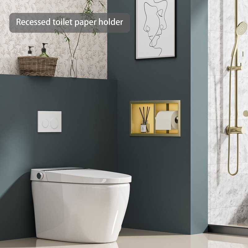 Neodrain Dual Roll Recessed Toilet Paper Holder - 304 Stainless