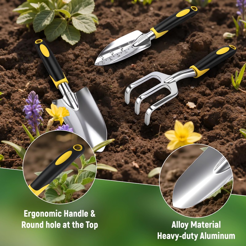 FurNest Garden Tool Set, 3 Pack Staines Steel Heavy Gardening