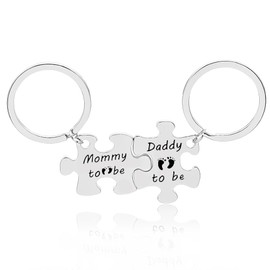 New Mum And Dad Gifts Keyring for New Parents Gifts for Mum to be Gift for Daughter Pregnancy Gift for Mam Dad to be Gifts for Parents to be Gifts for New Mom Daddy to be Christmas Birthday Gifts 2Pcs
