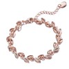 Philip Jones Rose Gold Plated Leaf Bracelet Created with Crystals